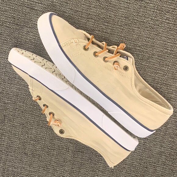 Sperry Pier View Sand Sneaker - Women's Size 8 - shoes canvas tan beige STS81816 - Picture 9 of 13